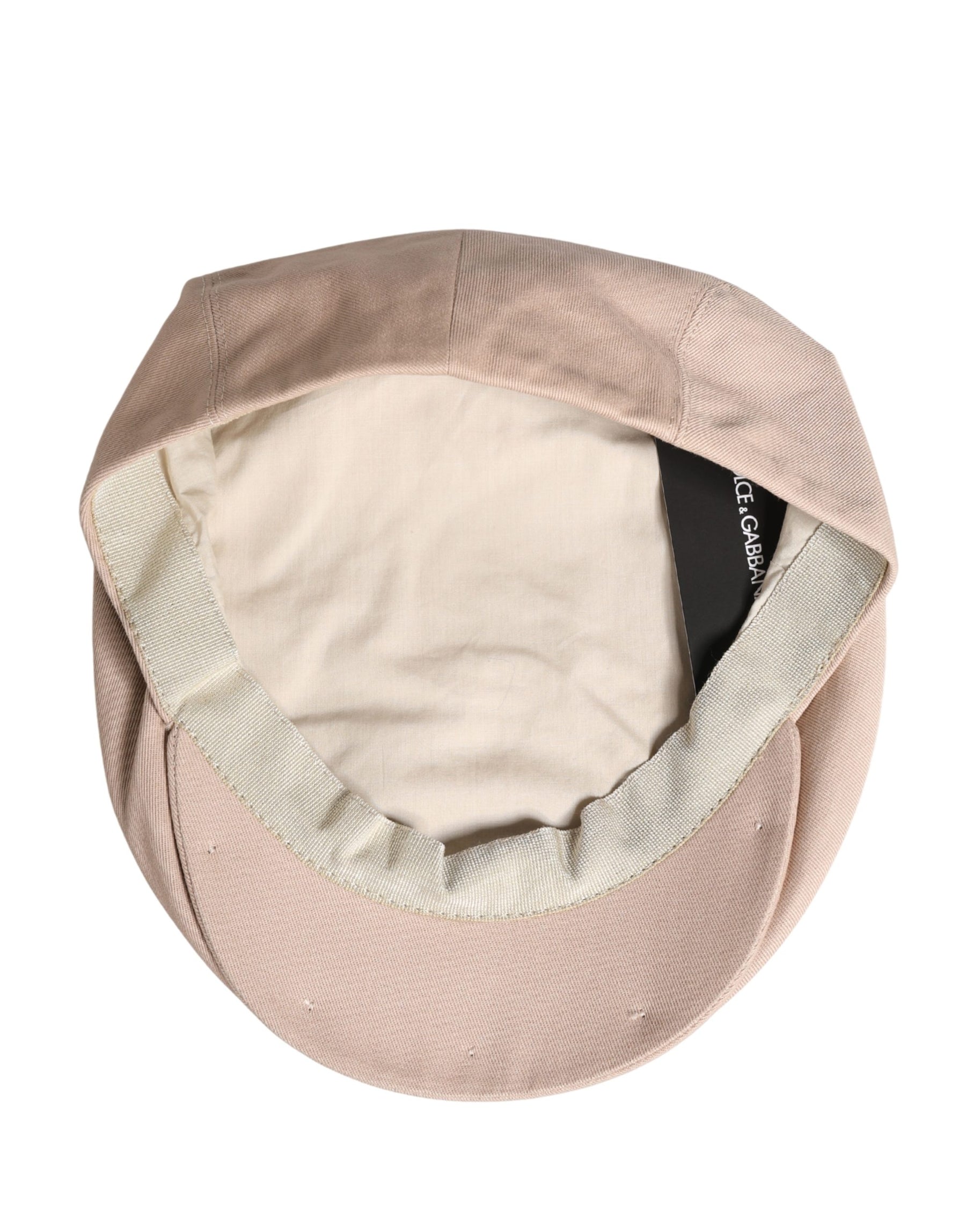 Dolce & Gabbana Men Beige Cotton Newsboy Cloth Capello Hat | Regal Royce