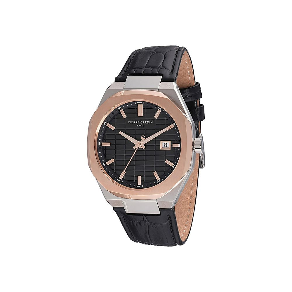Pierre Cardin Black Leather Dress Watch | Regal Royce