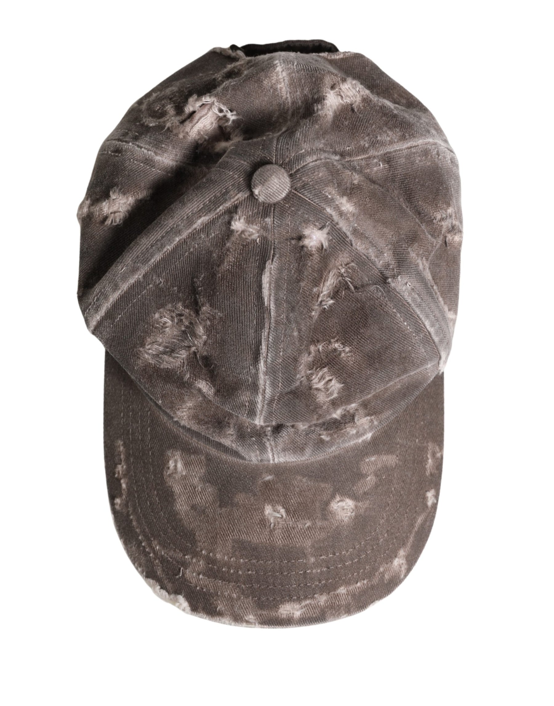 Dolce & Gabbana Men Brown Cotton Distressed Baseball Capello Hat | Regal Royce