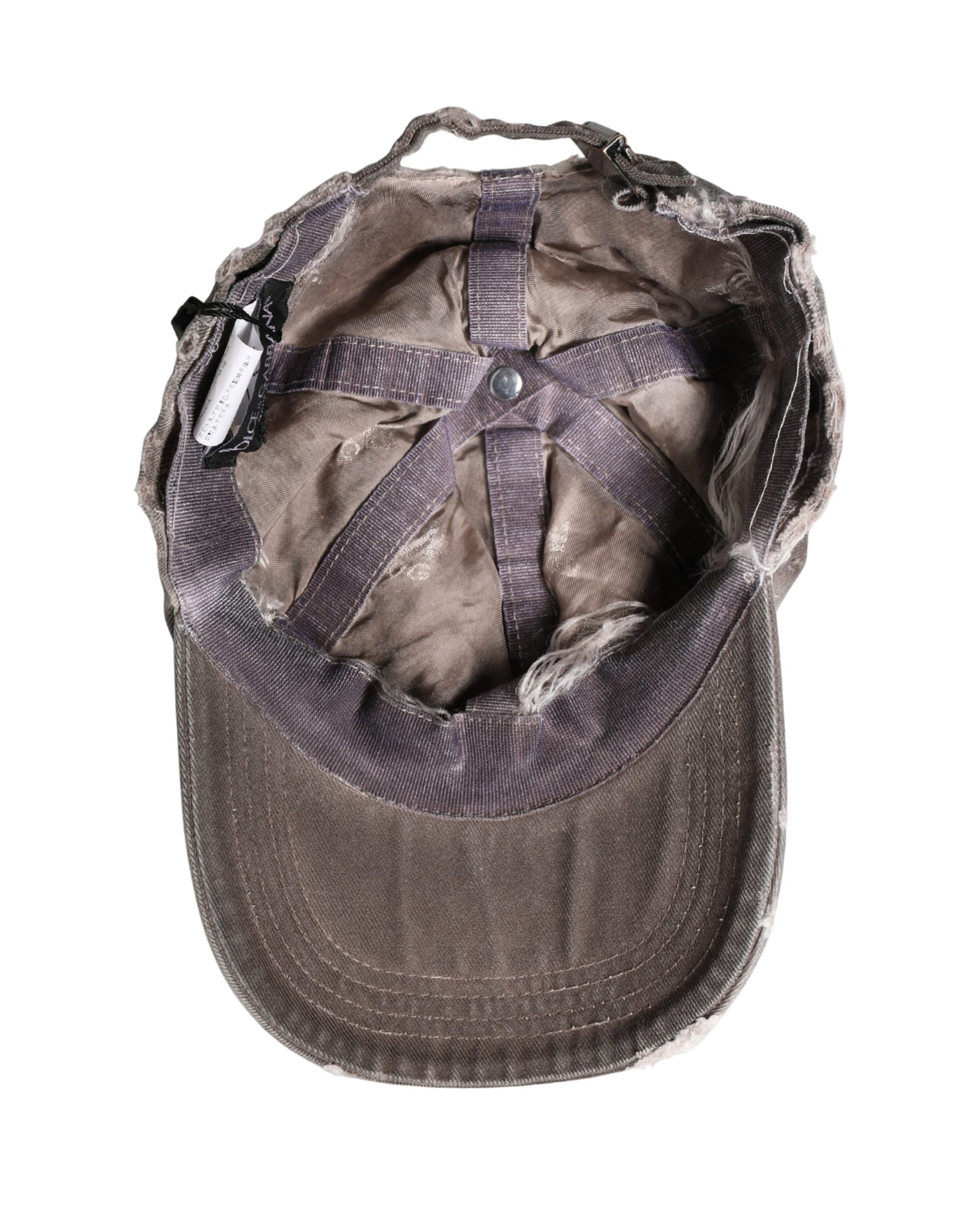 Dolce & Gabbana Men Brown Cotton Distressed Baseball Capello Hat | Regal Royce