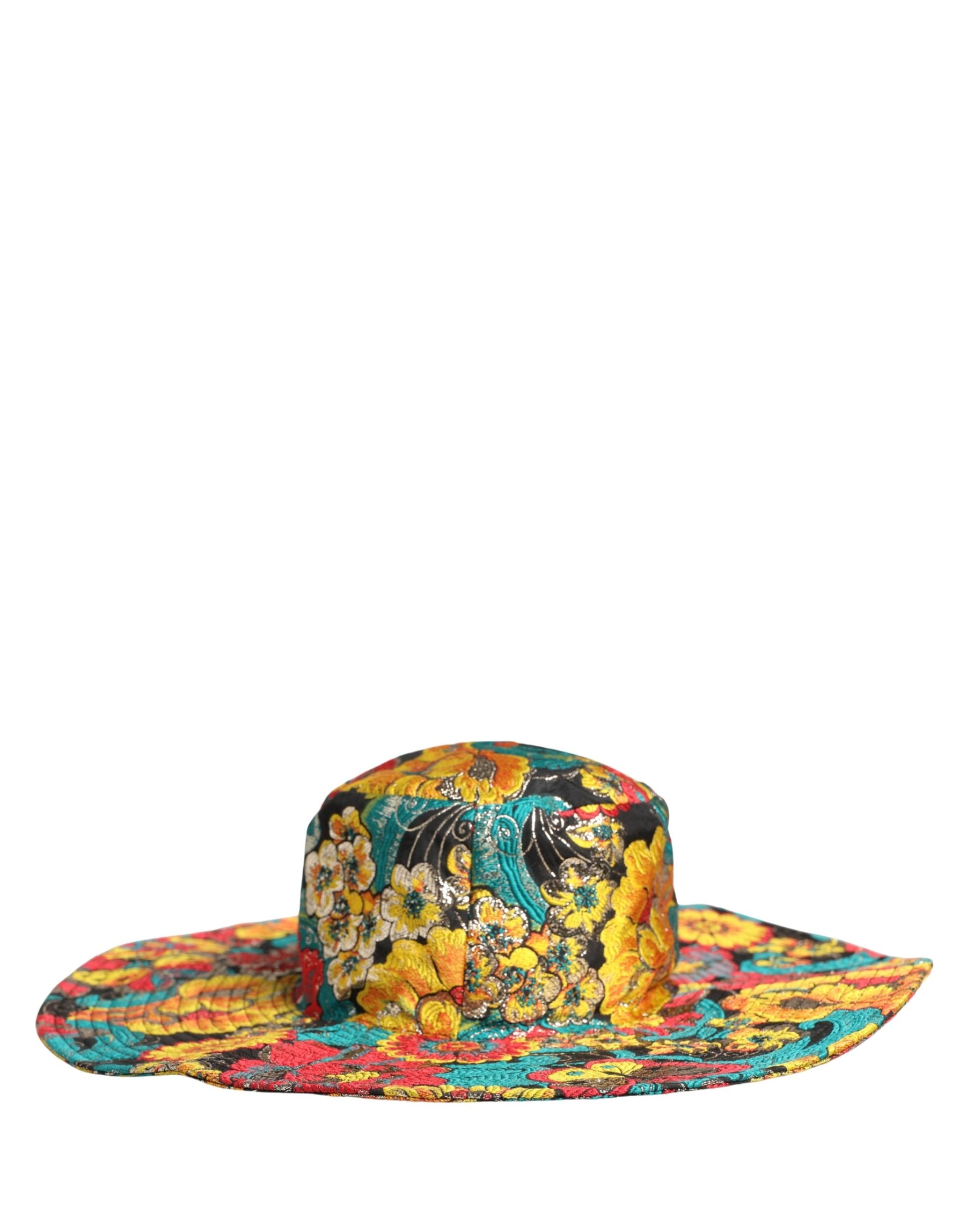 Dolce & Gabbana Men Multicolor Brocade Wide Brim Fisherman Capello Hat | Regal Royce