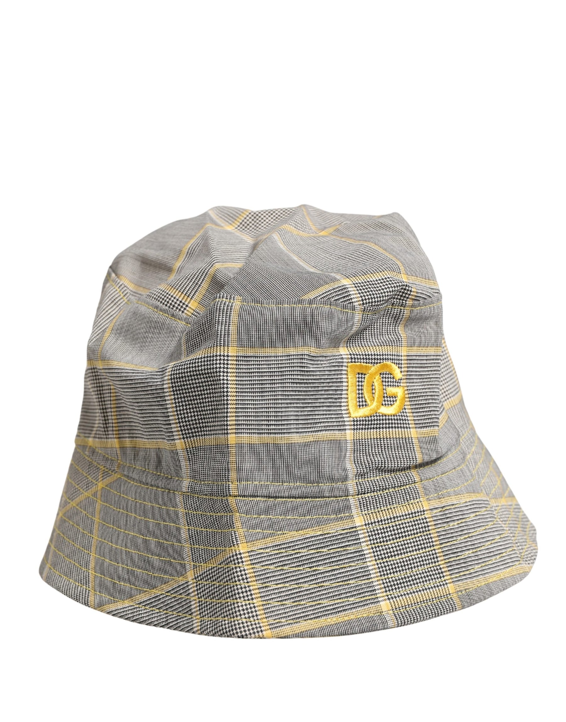 Dolce & Gabbana Men Gray Checkered Bucket Fisherman Capello Hat | Regal Royce