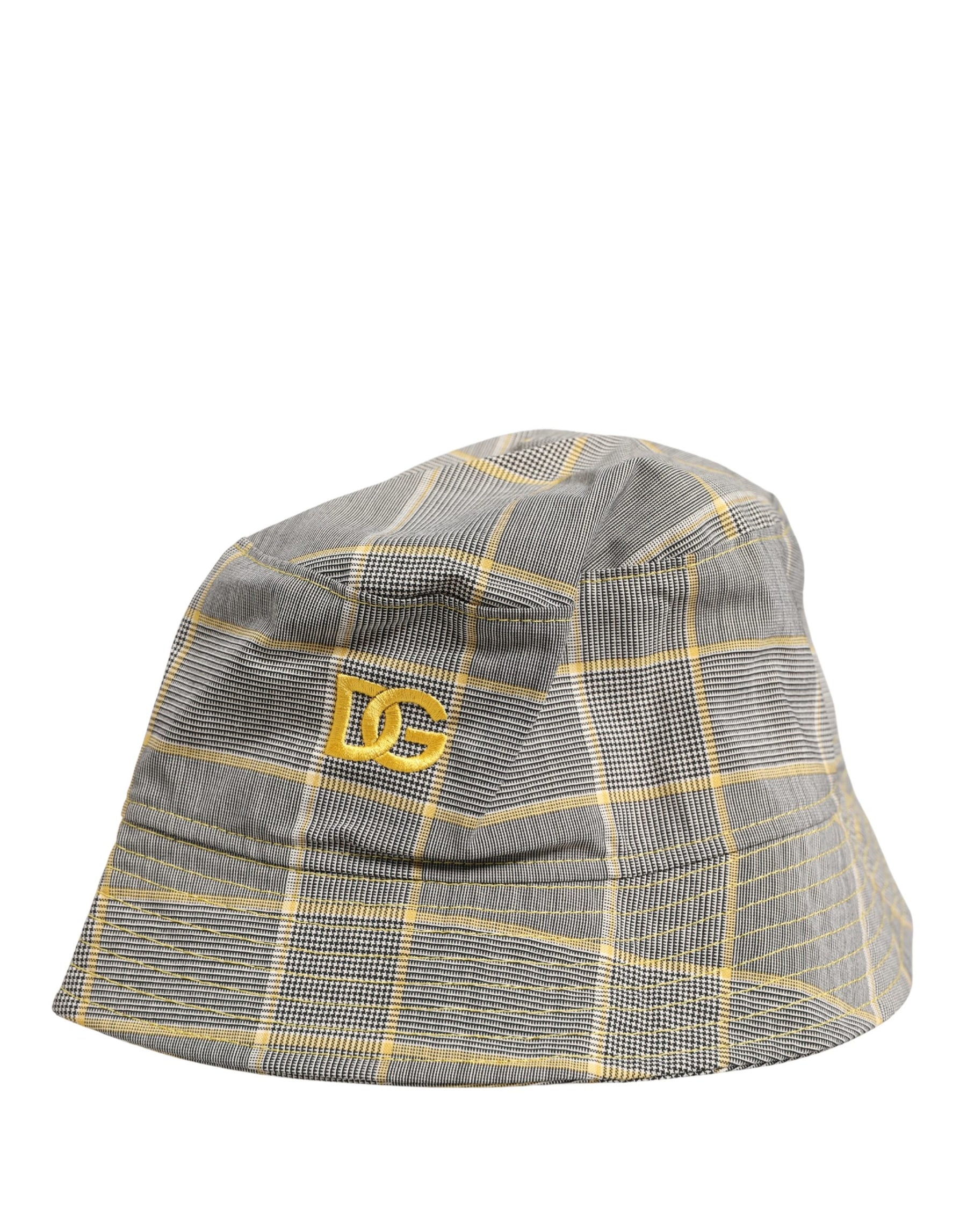 Dolce & Gabbana Men Gray Checkered Bucket Fisherman Capello Hat | Regal Royce