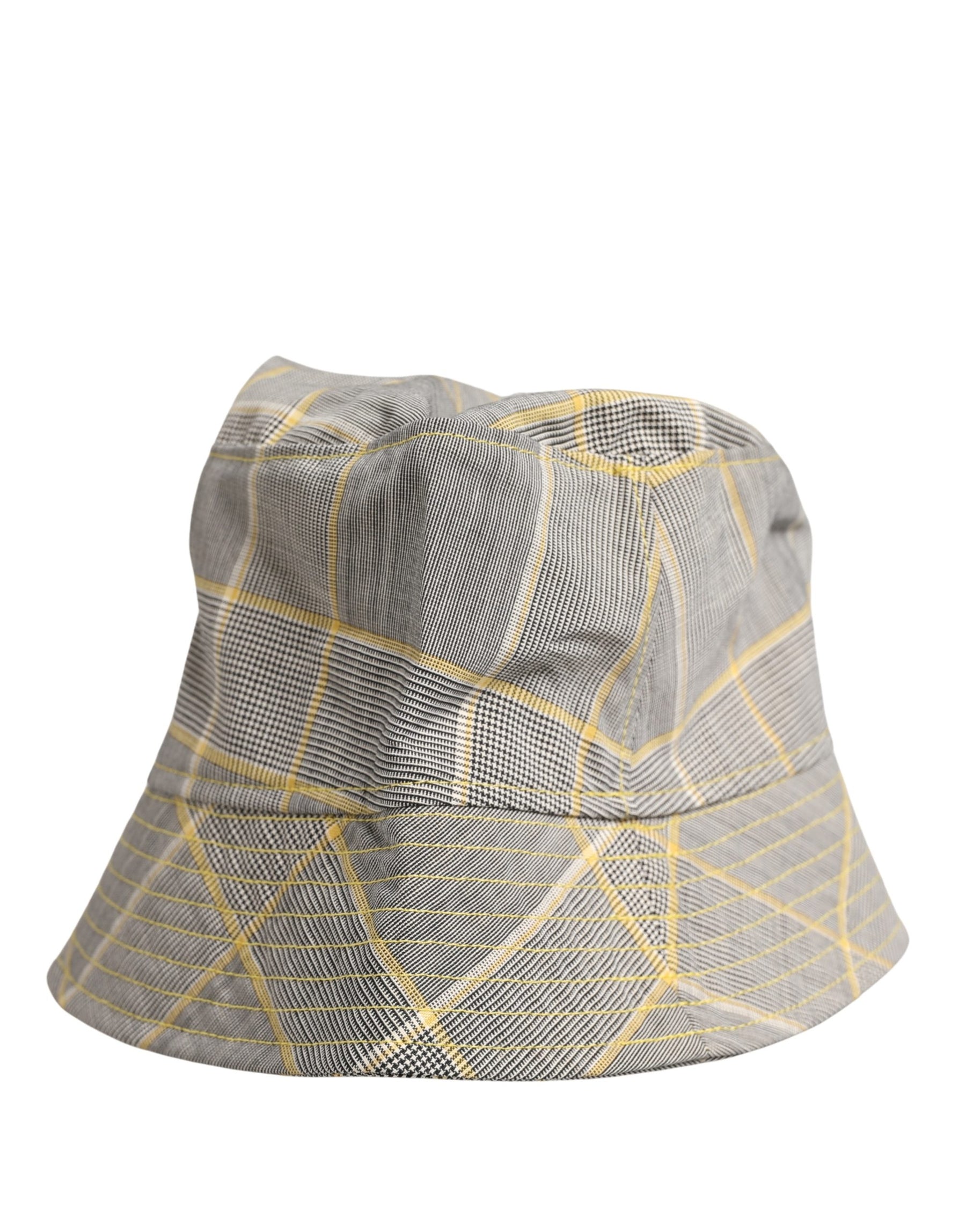 Dolce & Gabbana Men Gray Checkered Bucket Fisherman Capello Hat | Regal Royce