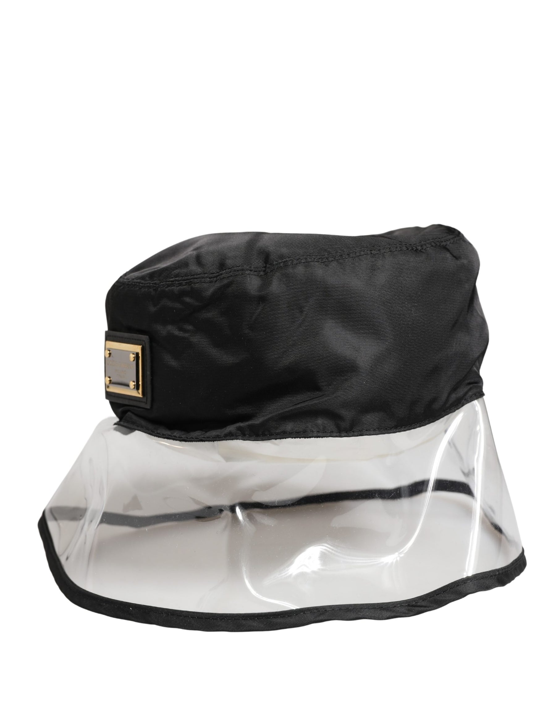 Dolce & Gabbana Men Black Plastic Fisherman Bucket Capello Hat | Regal Royce
