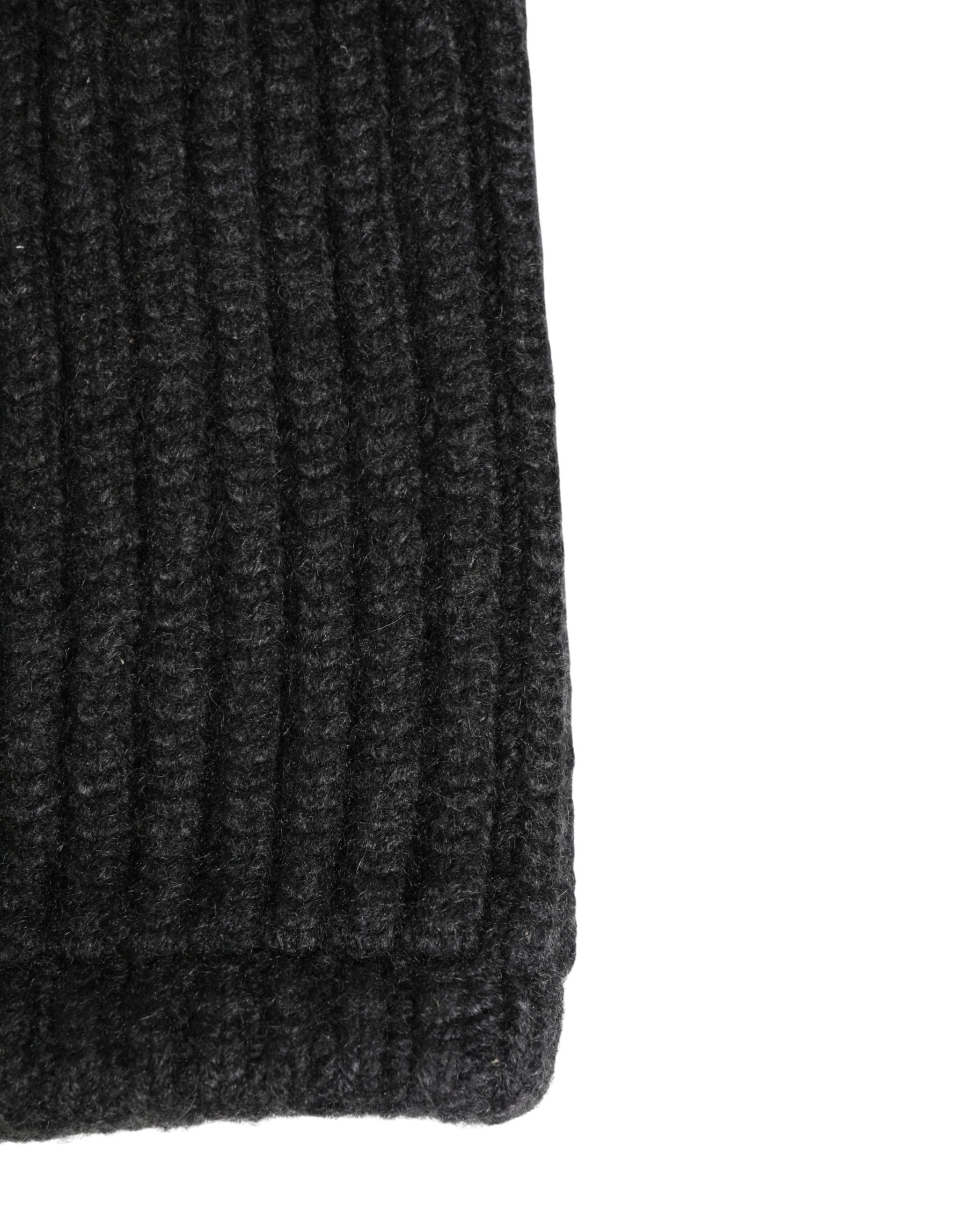 Dolce & Gabbana Black Cashmere Knitted Men Winter Neck Warmer Hat | Regal Royce
