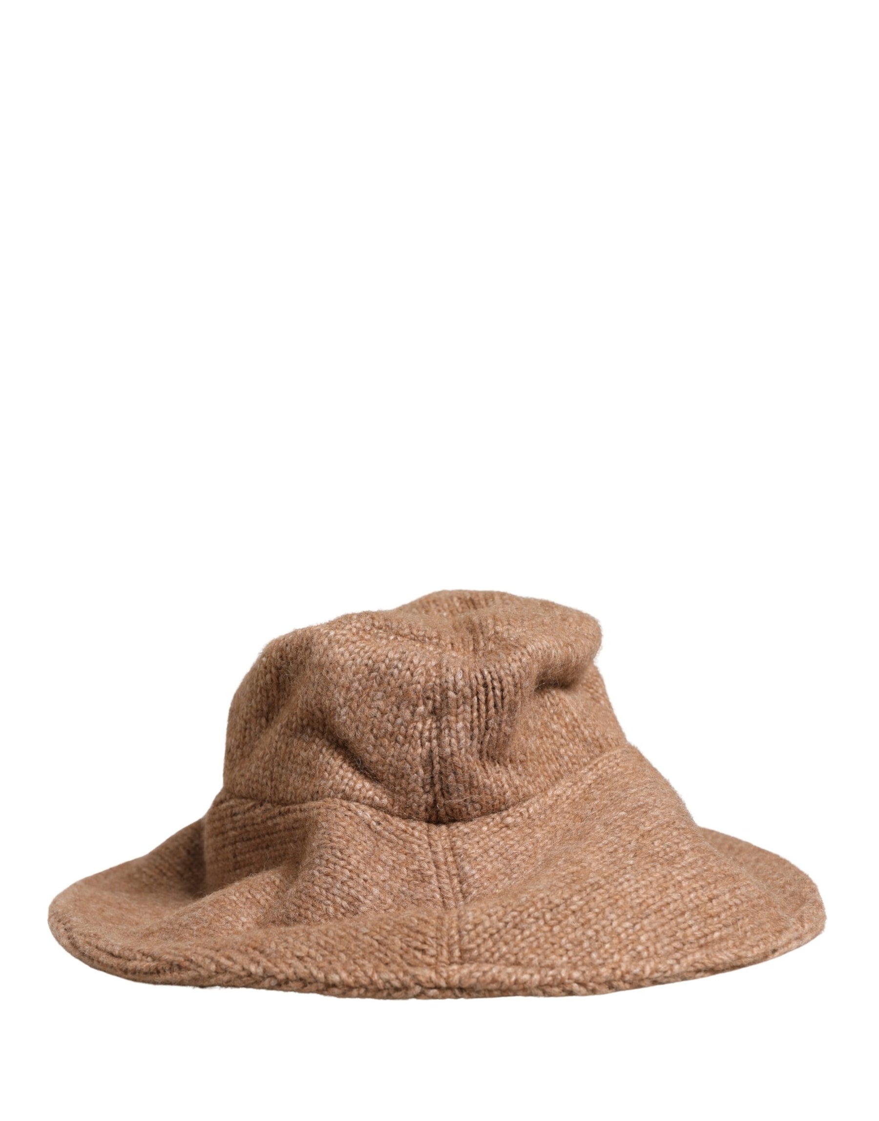 Dolce & Gabbana Brown Llama Wool Women Knitted Capello Hat | Regal Royce