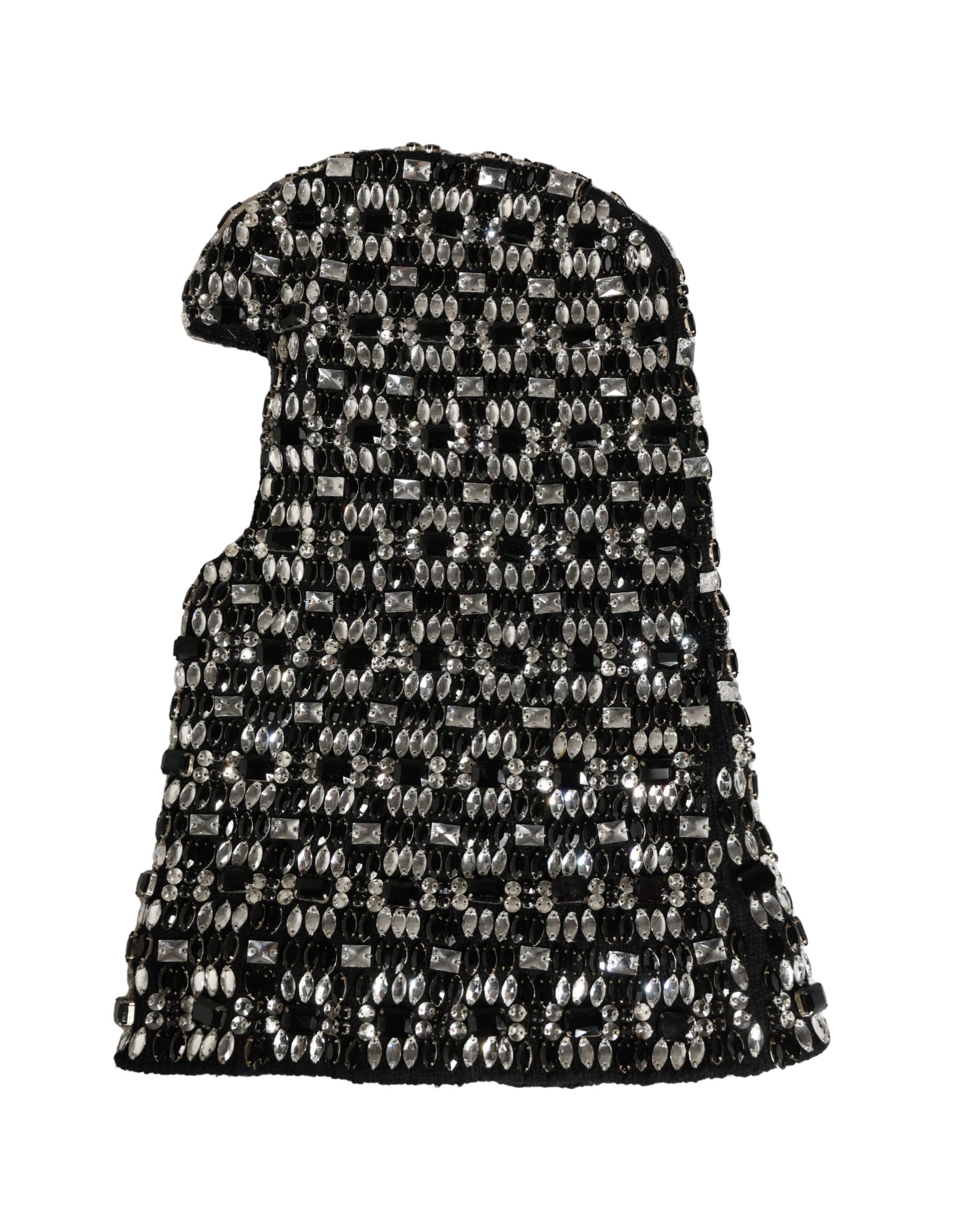 Dolce & Gabbana Black Wool Crystal Embellished Balaclava Hat | Regal Royce