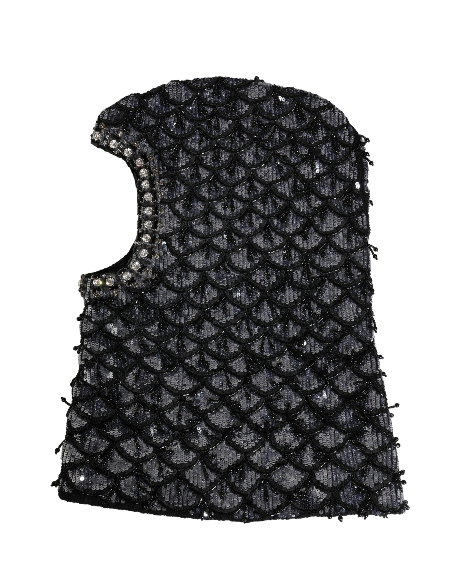 Dolce & Gabbana Black Wool Crystal Embellished Balaclava Hat | Regal Royce