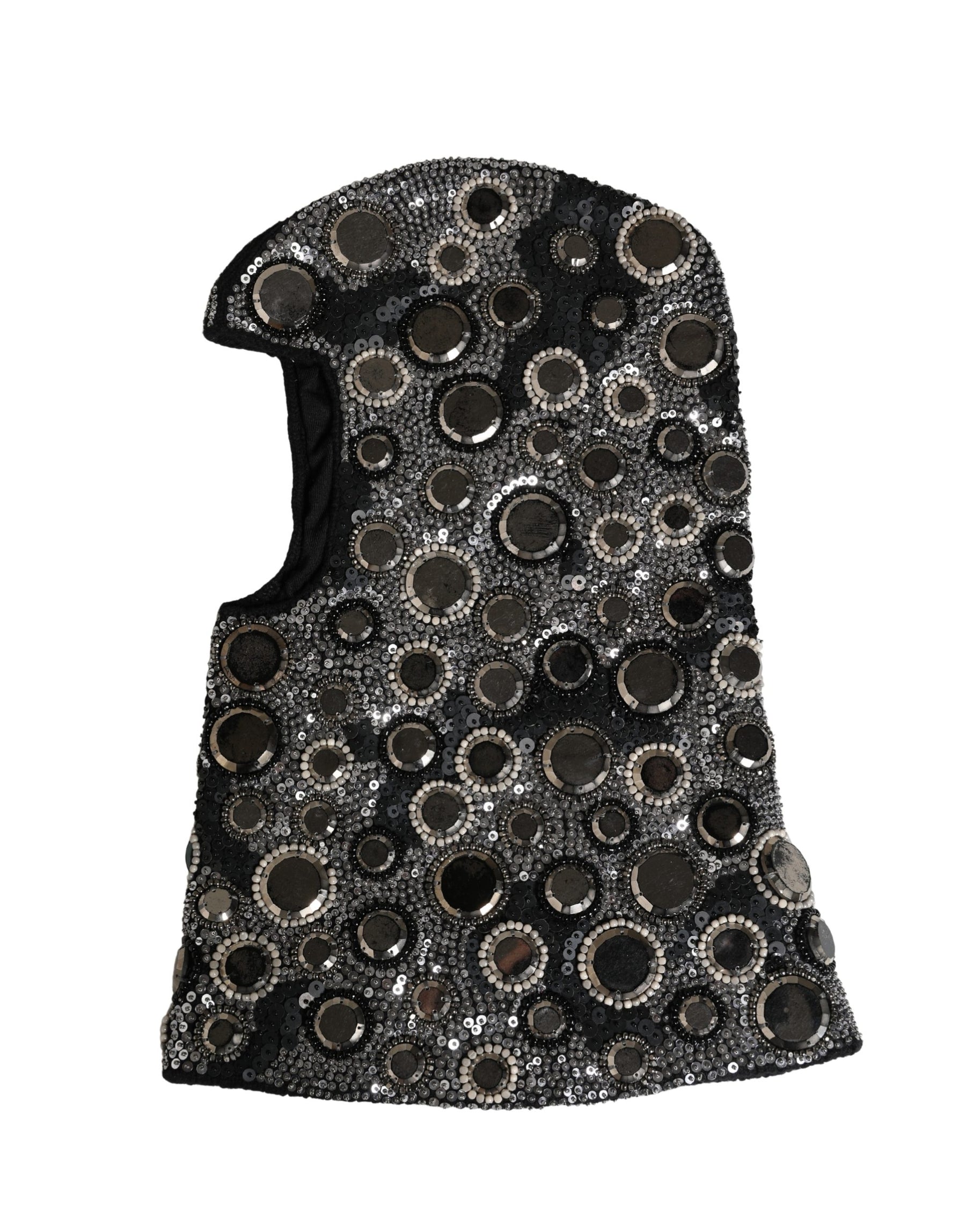 Dolce & Gabbana Black Wool Crystal Embellished Balaclava Hat | Regal Royce