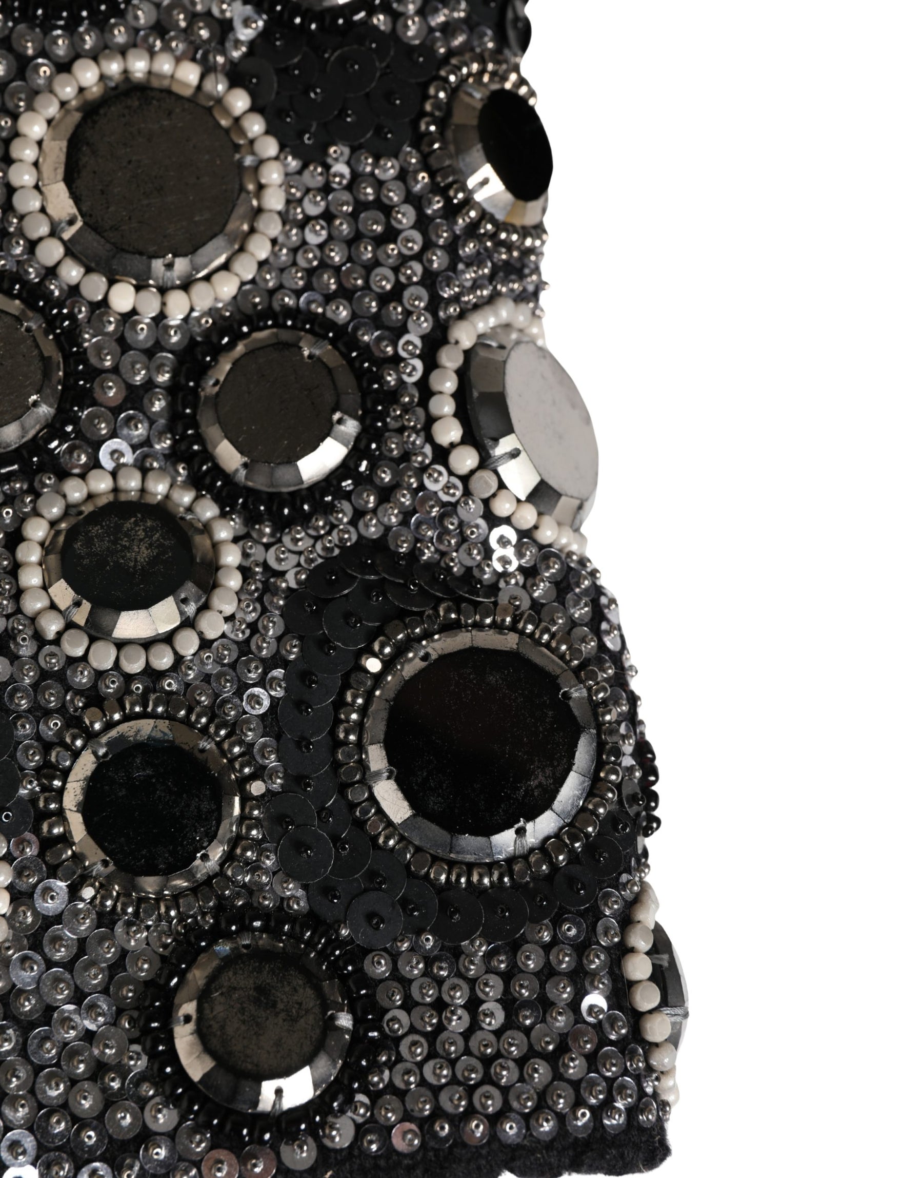 Dolce & Gabbana Black Wool Crystal Embellished Balaclava Hat | Regal Royce