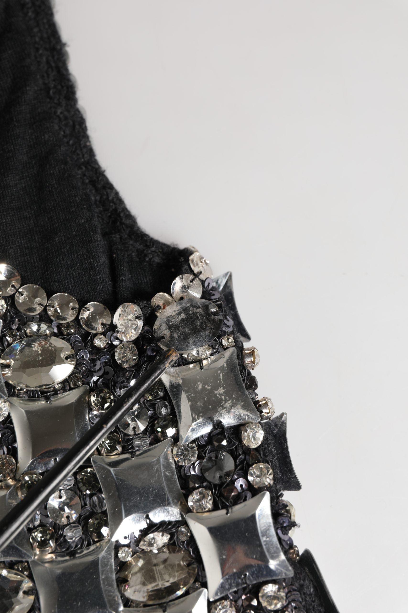 Dolce & Gabbana Black Wool Crystal Embellished Balaclava Hat | Regal Royce