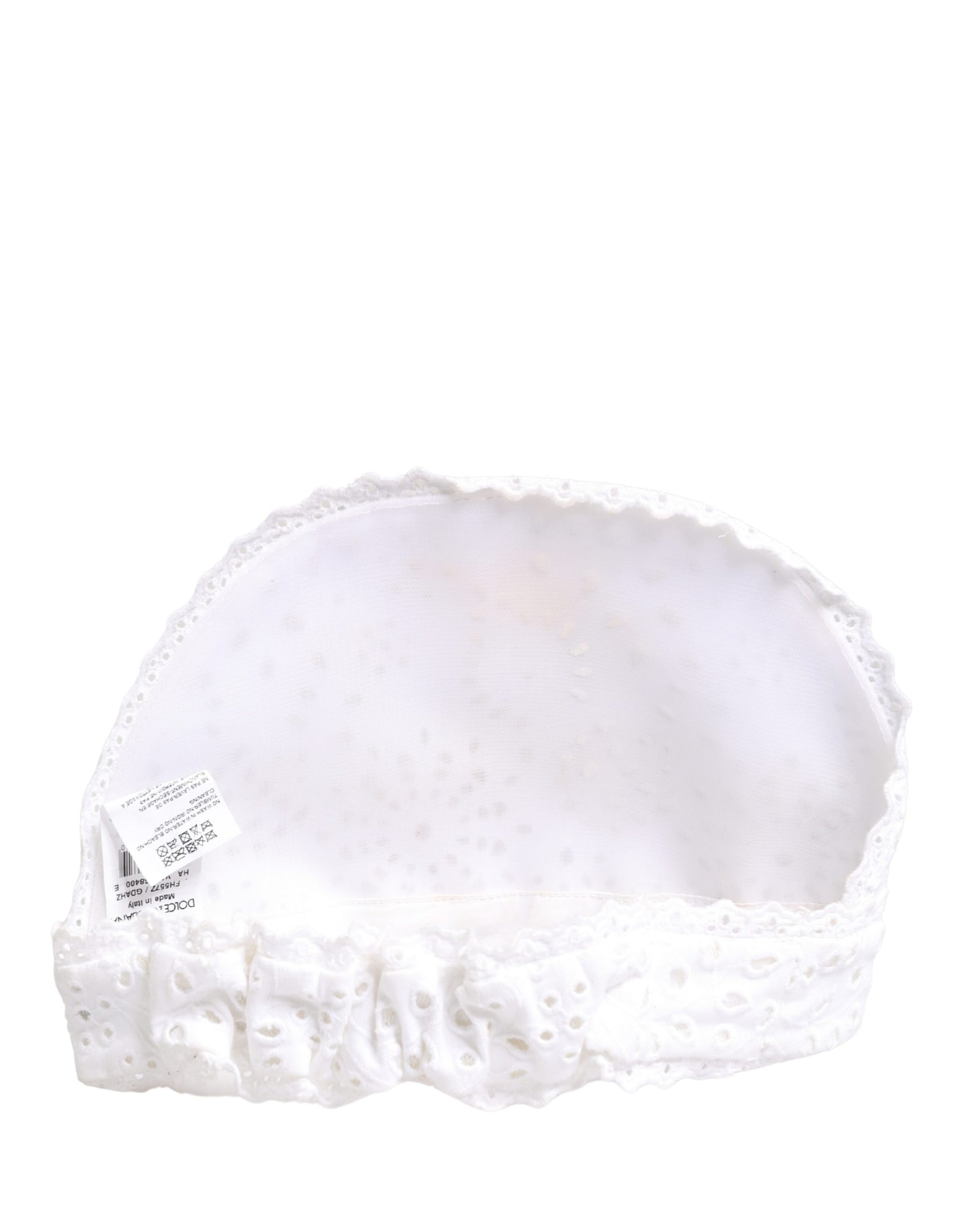 Dolce & Gabbana White Cotton Embroidered DG Crystal Headwear Hat | Regal Royce