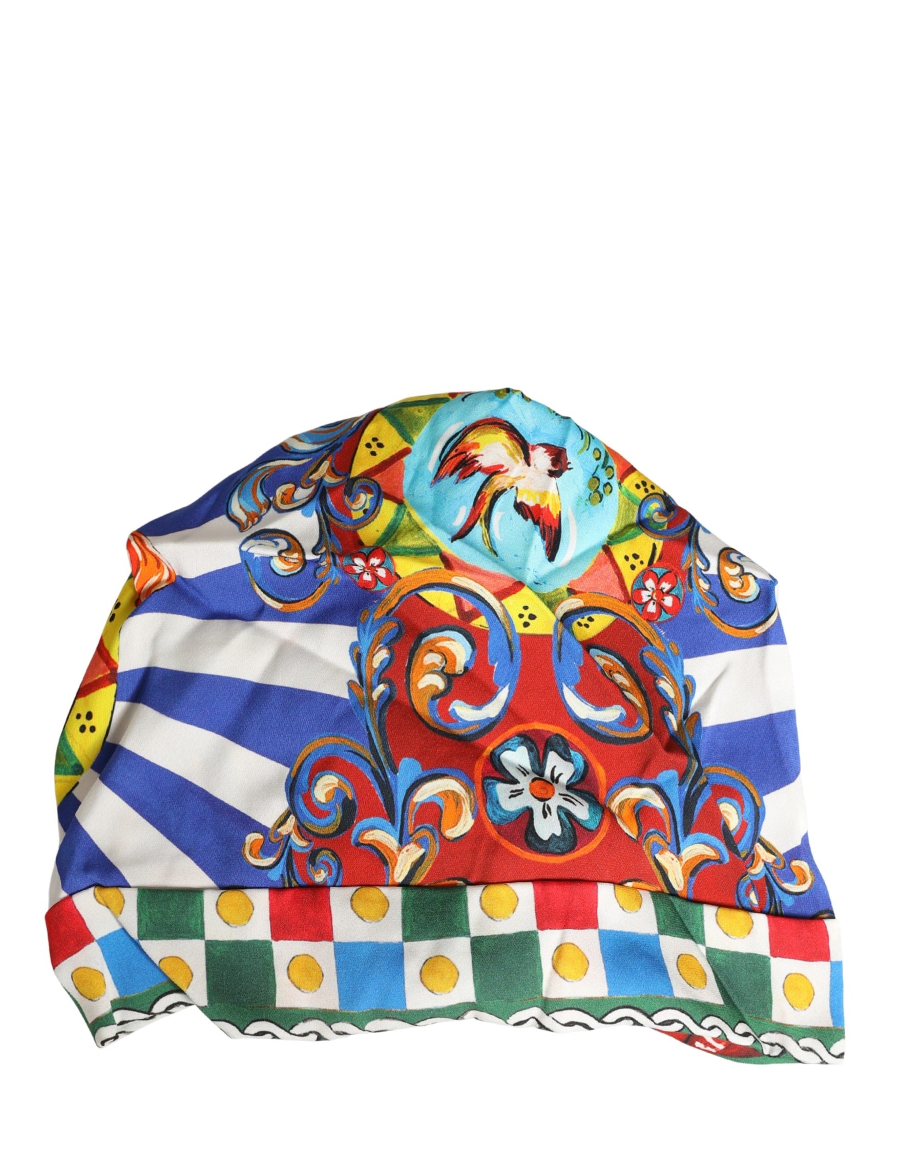 Dolce & Gabbana Multicolor Carretto Motif Turban Headwear Hat | Regal Royce