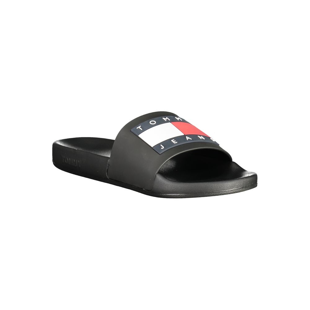 Tommy Hilfiger Black Polyurethane Men Slipper | Regal Royce