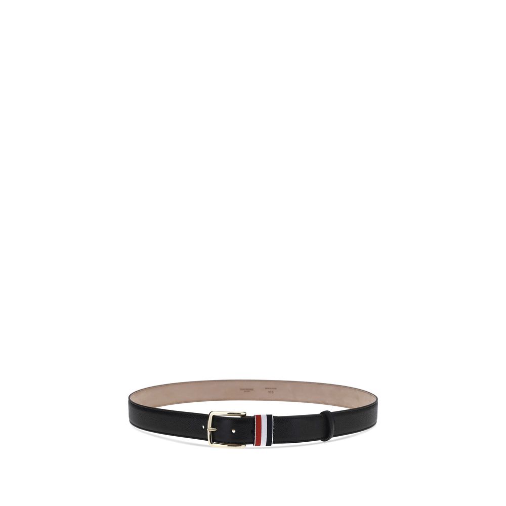 Thom Browne Black Calf Leather Bos Taurus Regular Belt | Regal Royce
