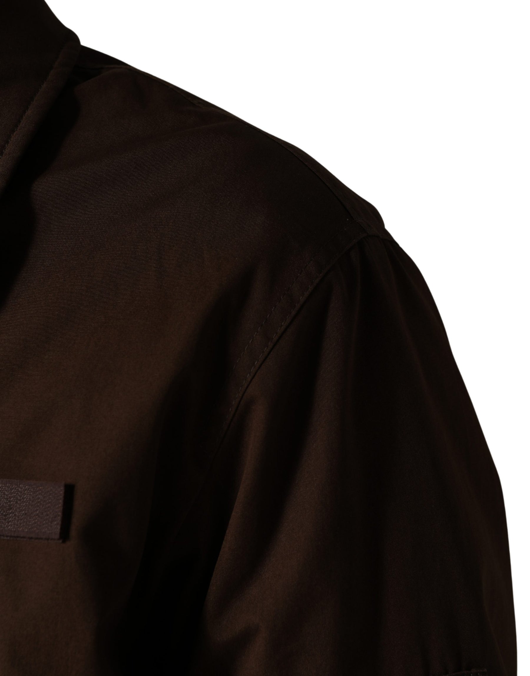 Dolce & Gabbana Brown Cotton Stretch Full Zip Bomber Jacket | Regal Royce