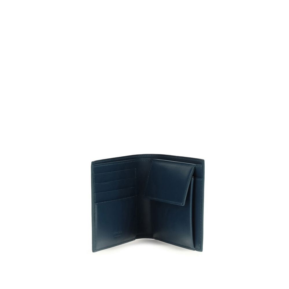 Ferragamo Blue Calf Leather Bos Taurus Wallet | Regal Royce