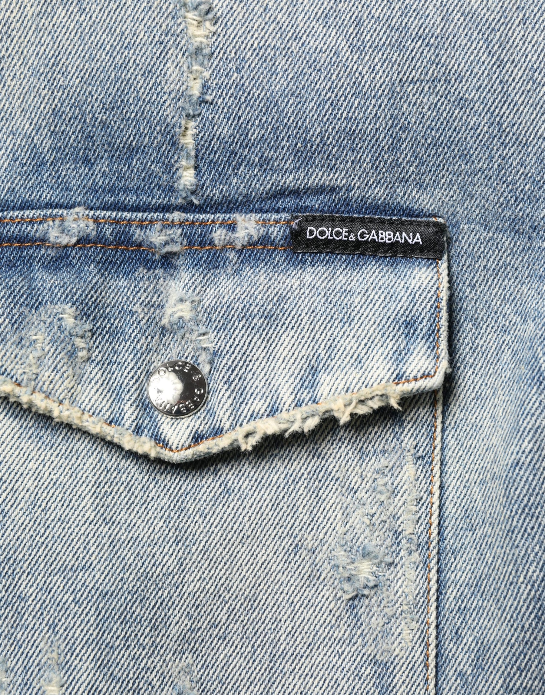 Dolce & Gabbana Blue Hooded Cotton Buttoned Denim Jacket | Regal Royce