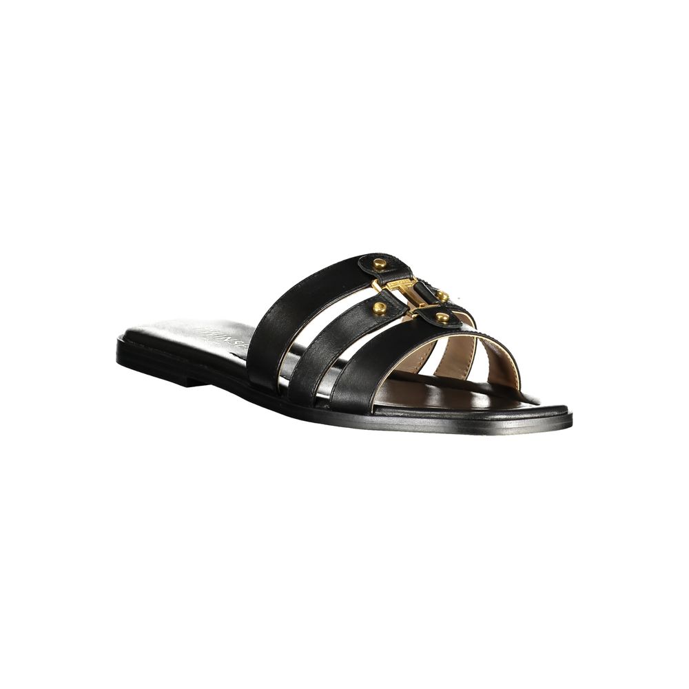 Twinset Black Leather Women's Sandal | Regal Royce