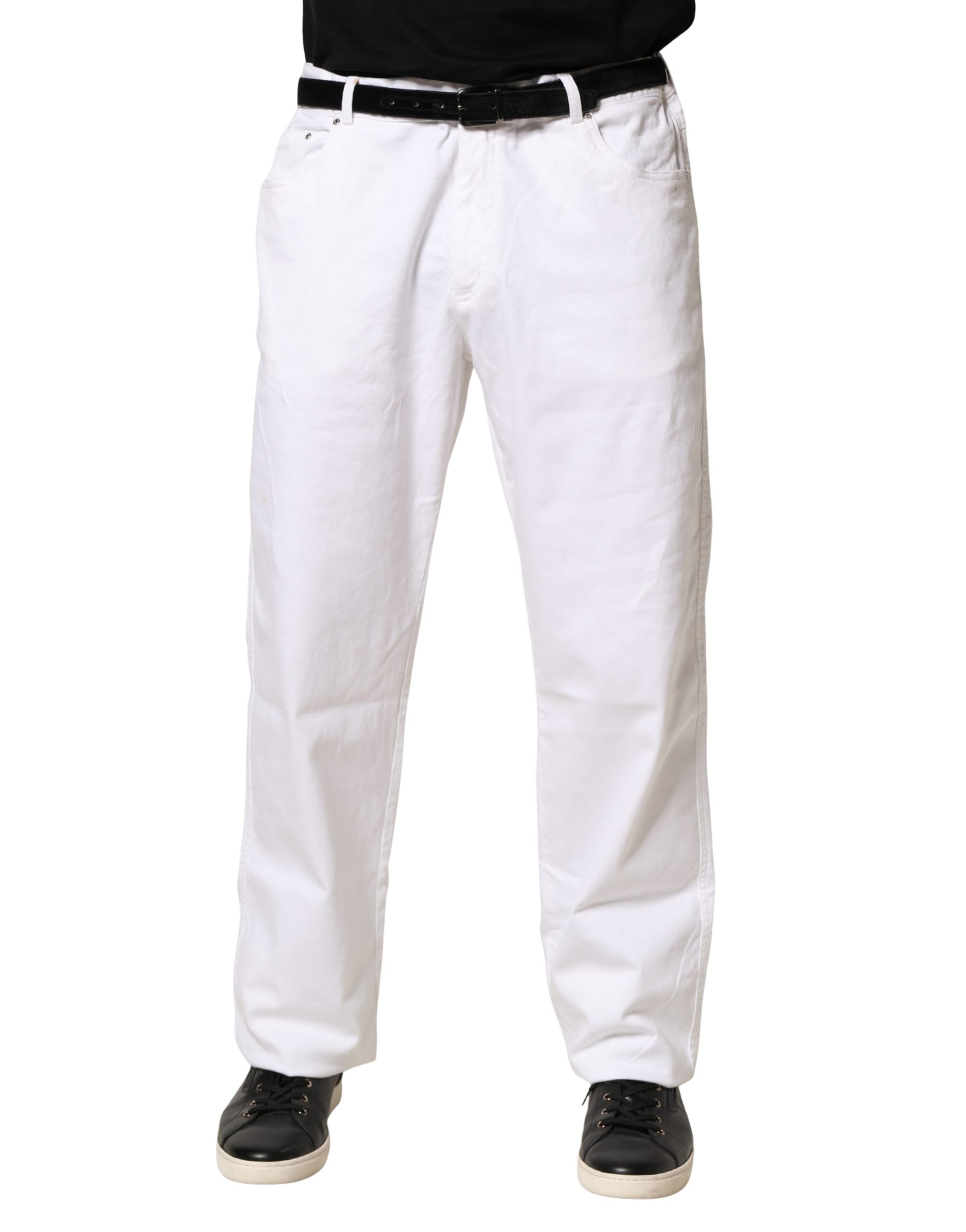 Paul & Shark White Straight Mid Waist Denim Trouser Jeans | Regal Royce