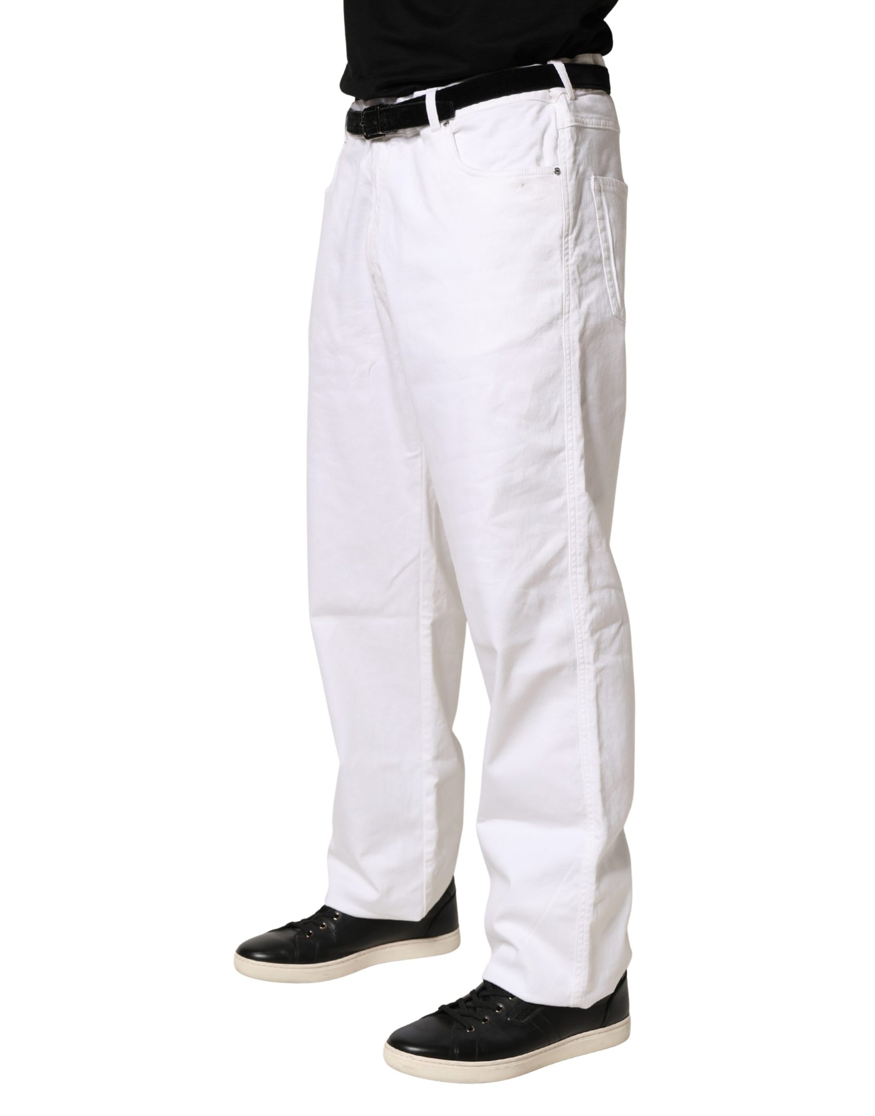 Paul & Shark White Straight Mid Waist Denim Trouser Jeans | Regal Royce