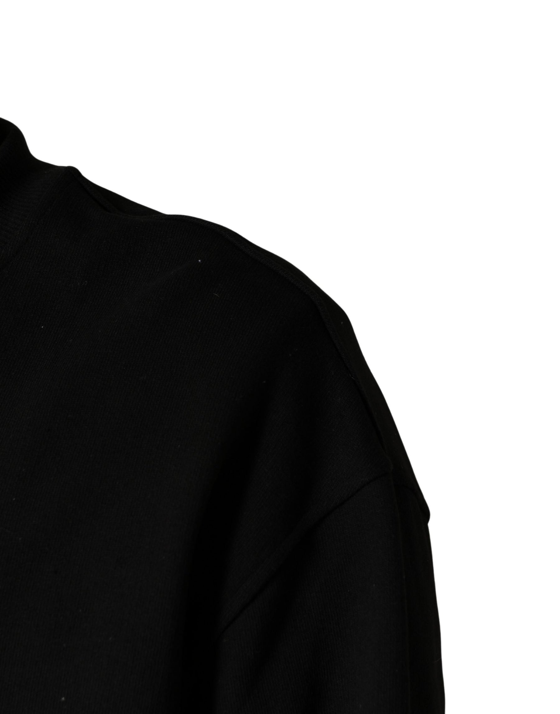 Dolce & Gabbana Black Cotton Crew Neck Sweatshirt  Sweater | Regal Royce