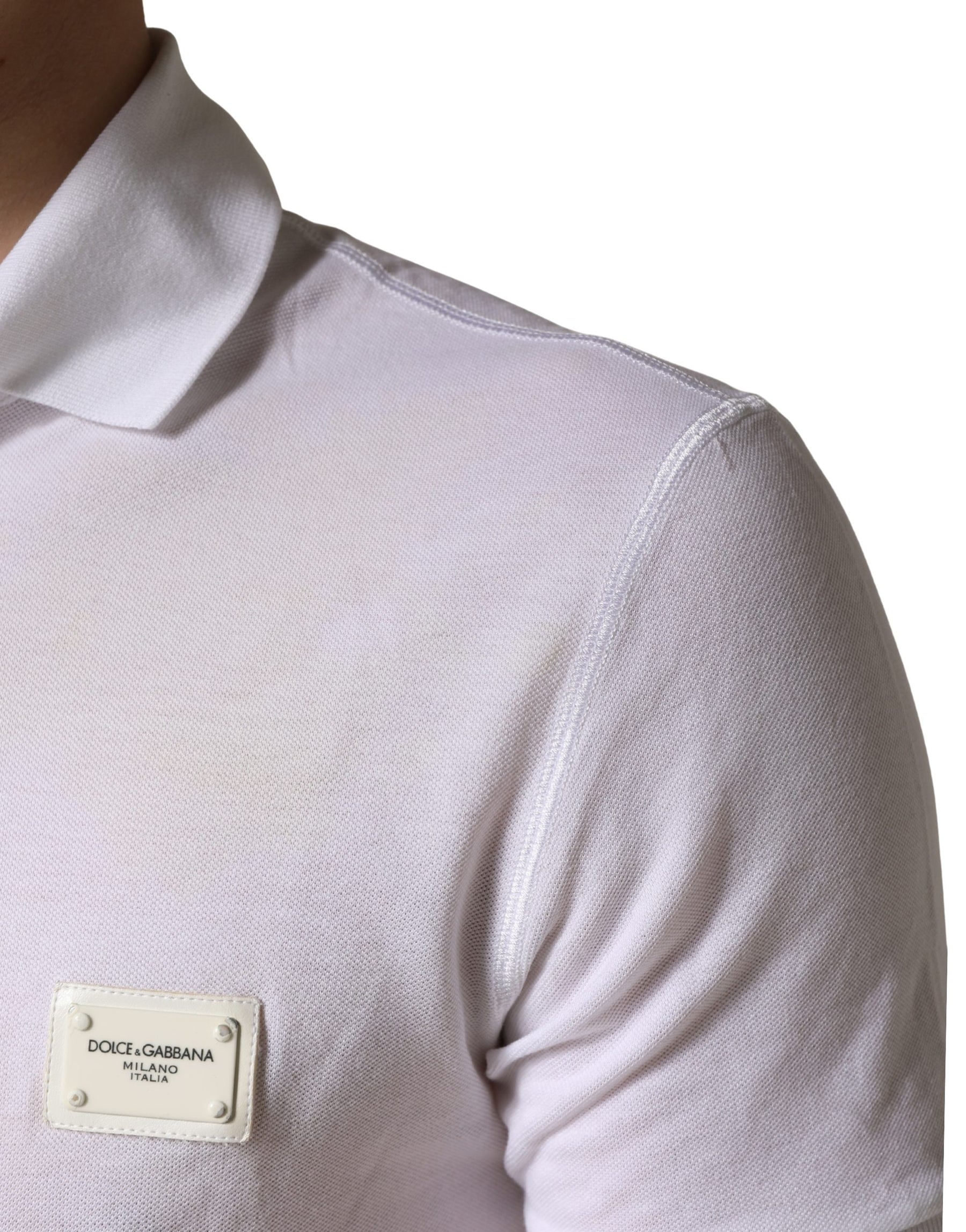 Dolce & Gabbana White Collared Short Sleeves Men Polo T-shirt | Regal Royce