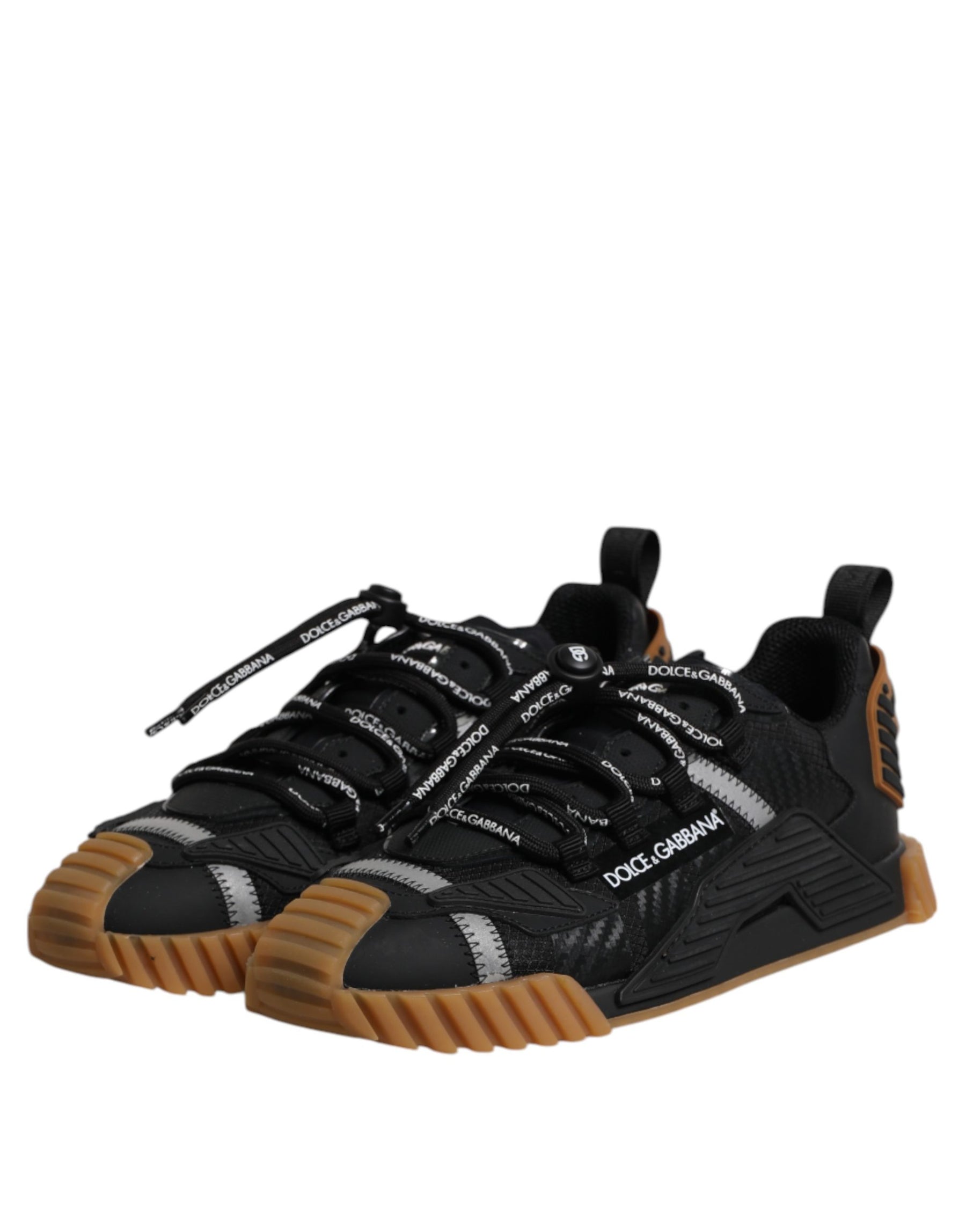 Dolce & Gabbana Black Logo Lace Up Low Top NS1 Sneakers Shoes | Regal Royce
