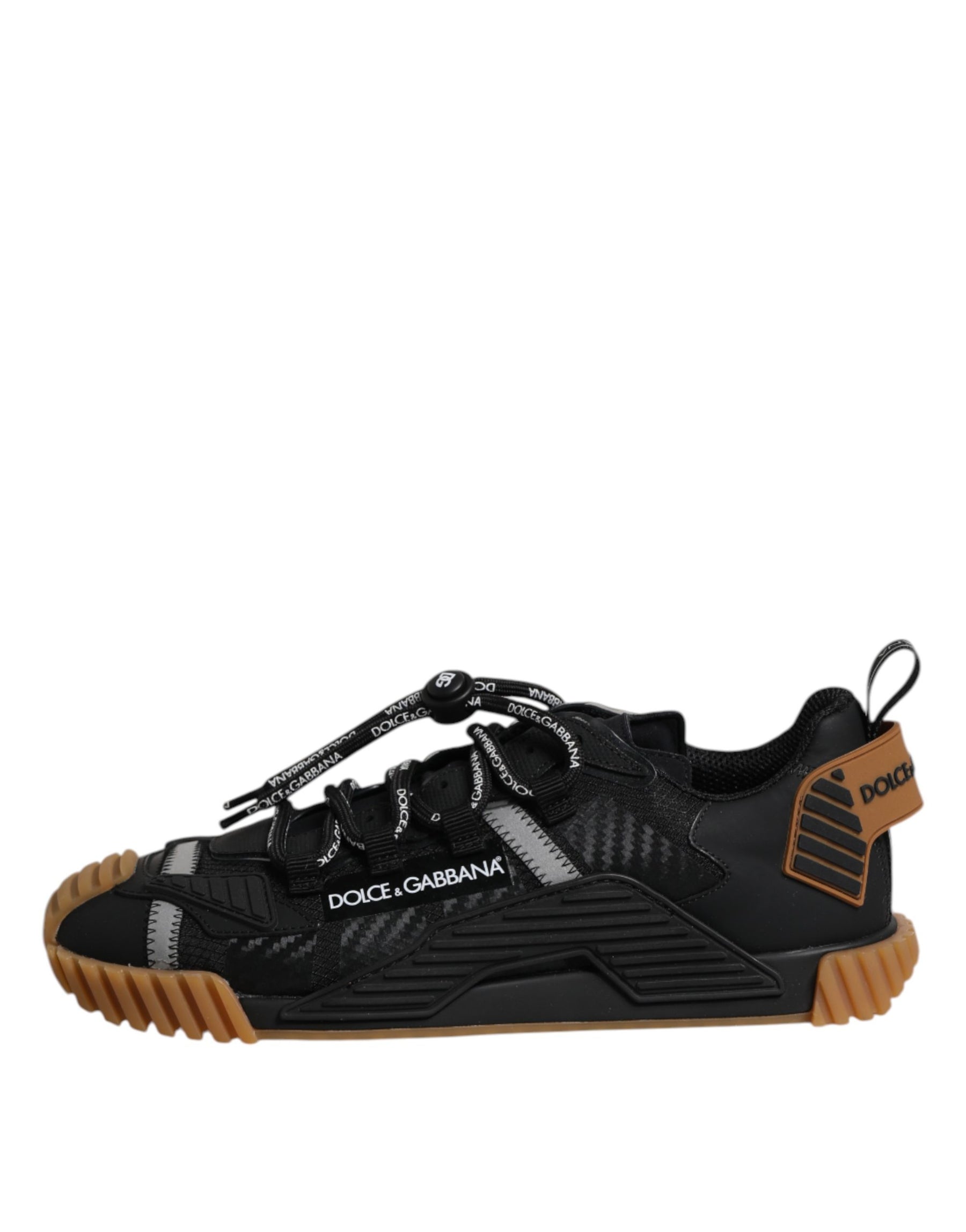 Dolce & Gabbana Black Logo Lace Up Low Top NS1 Sneakers Shoes | Regal Royce