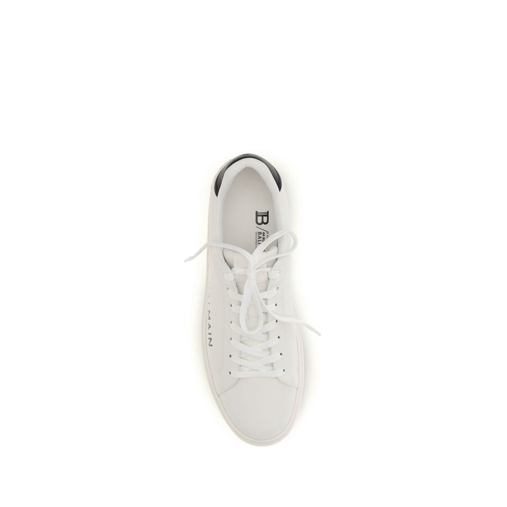 Balmain White Calf Leather Bos Taurus Low Top Sneakers | Regal Royce