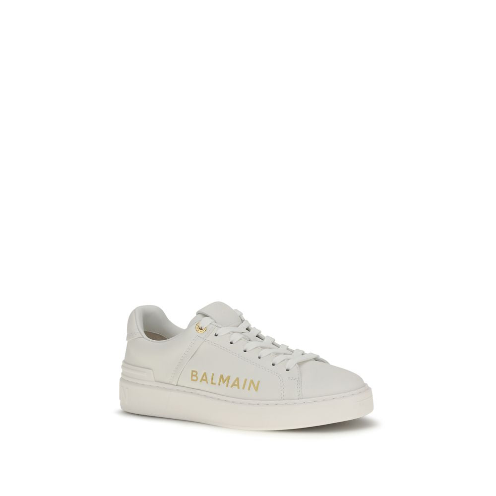 Balmain White Calf Leather Bos Taurus Low Top Sneakers | Regal Royce