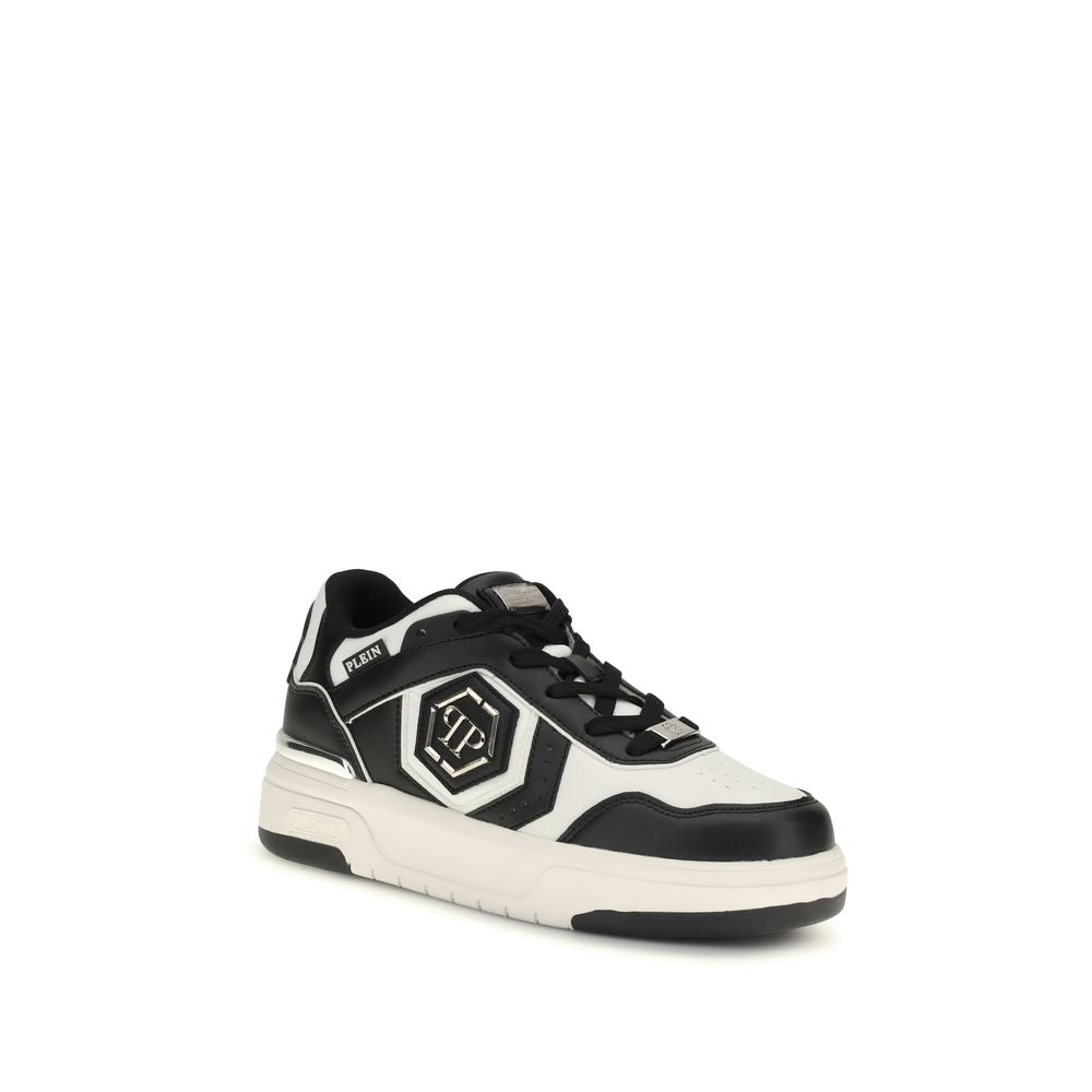 Philipp Plein Black Calf Leather Bos Taurus Athletic Sneakers | Regal Royce