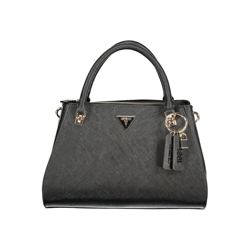 Guess Jeans Black Polyurethane Women Handbag | Regal Royce