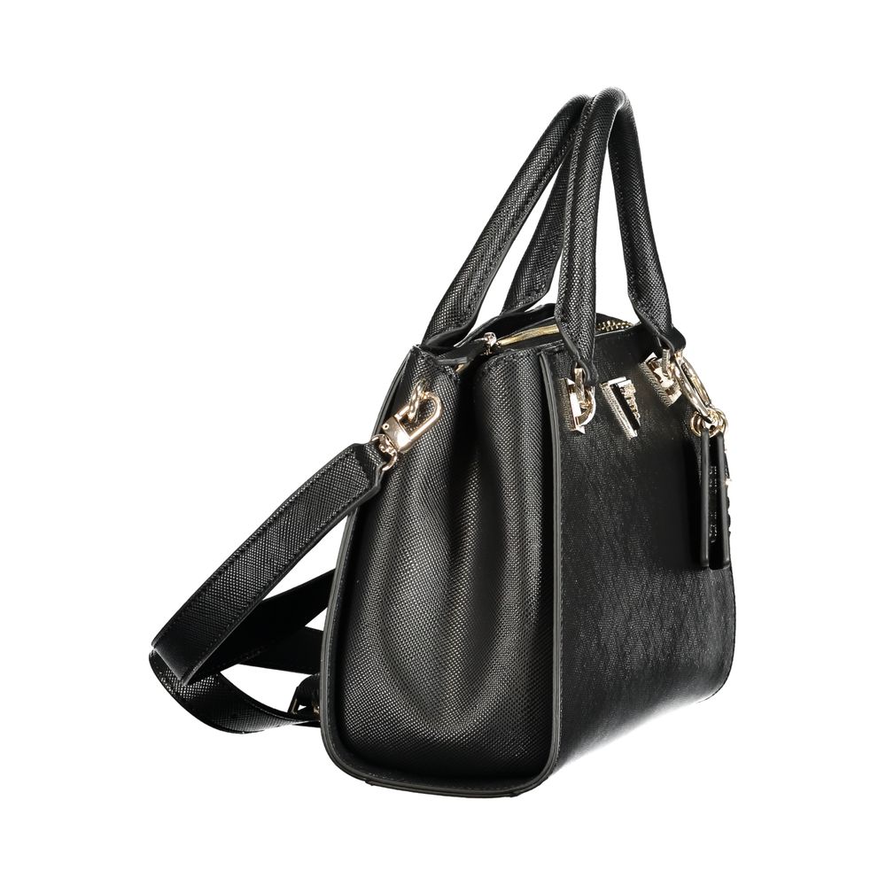 Guess Jeans Black Polyurethane Women Handbag | Regal Royce