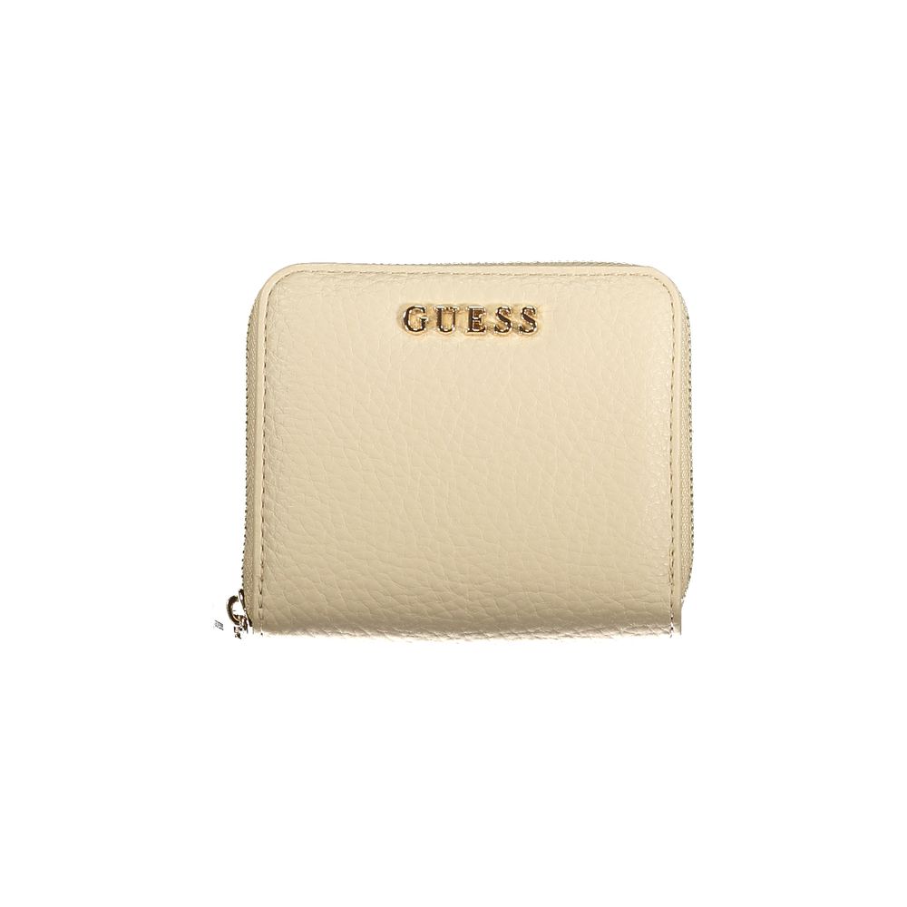 Guess Jeans Beige Polyurethane Women Wallet | Regal Royce