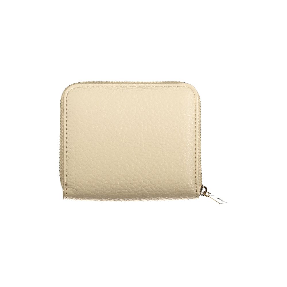 Guess Jeans Beige Polyurethane Women Wallet | Regal Royce