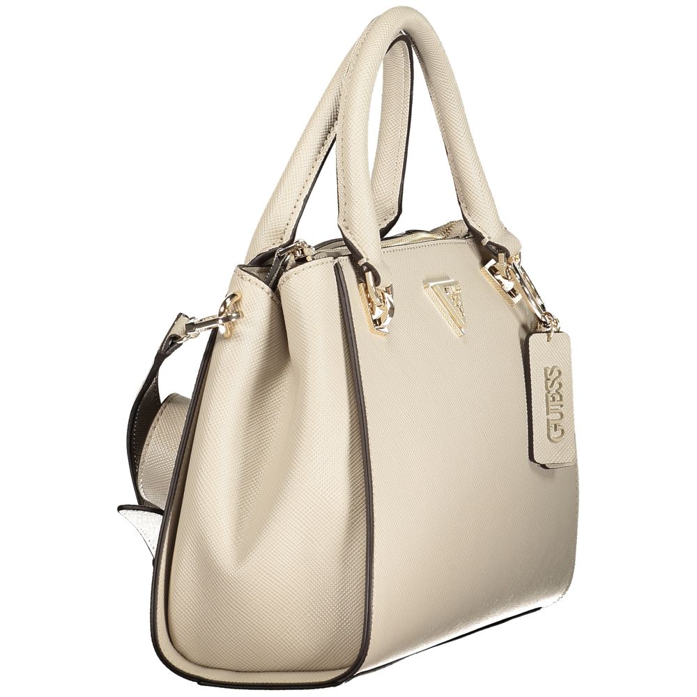 Guess Jeans Beige Polyurethane Women Handbag | Regal Royce
