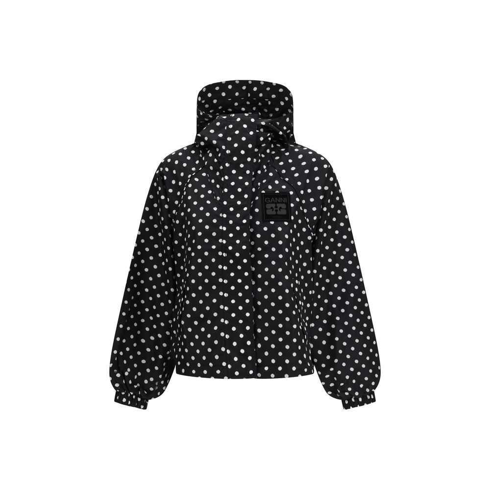 Ganni Black Recycled Polyamide Shell Jacket | Regal Royce