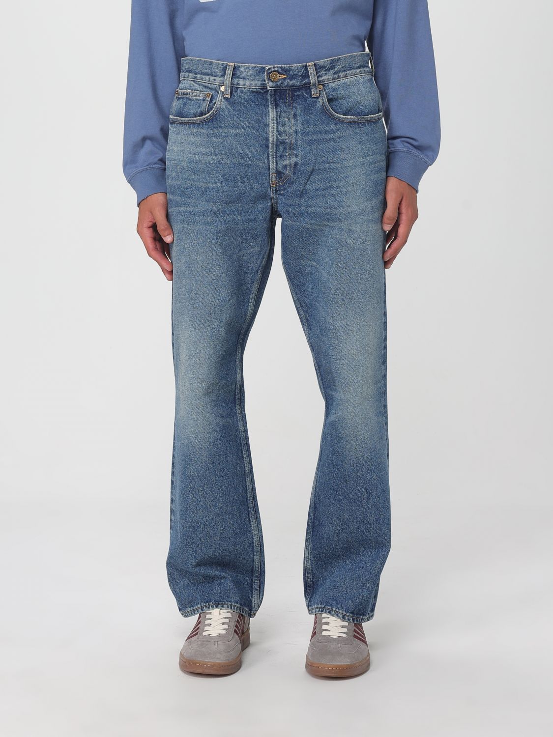 Golden Goose Blue Cotton Flared Jeans | Regal Royce