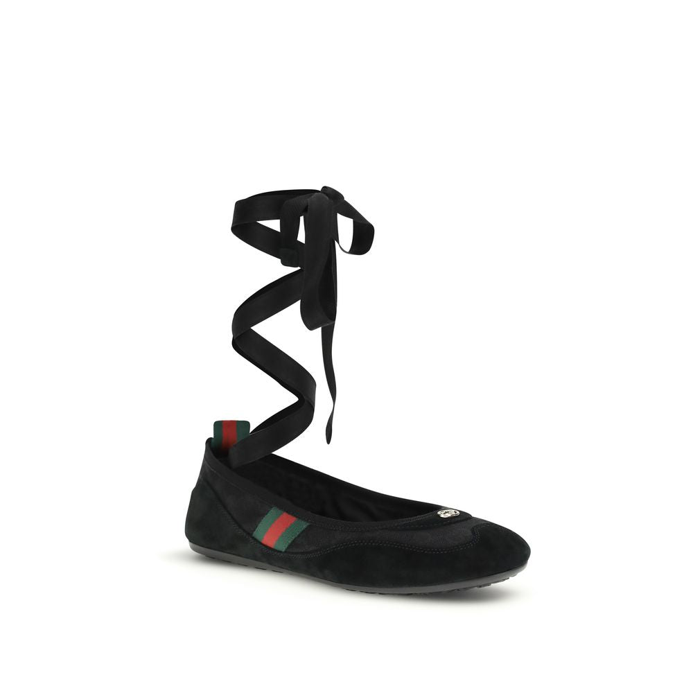 Gucci Black Fabric Ballet Flats | Regal Royce