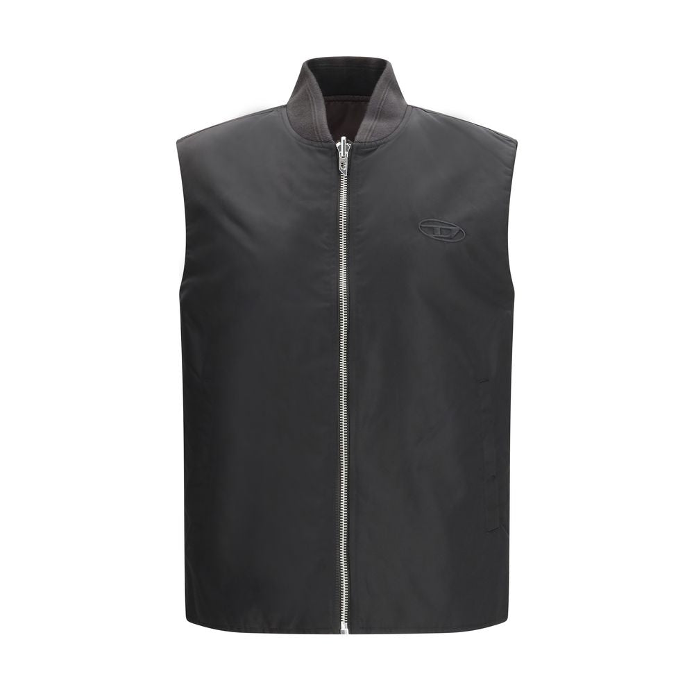 Diesel Brown Polyamide Sleeveless Jacket | Regal Royce