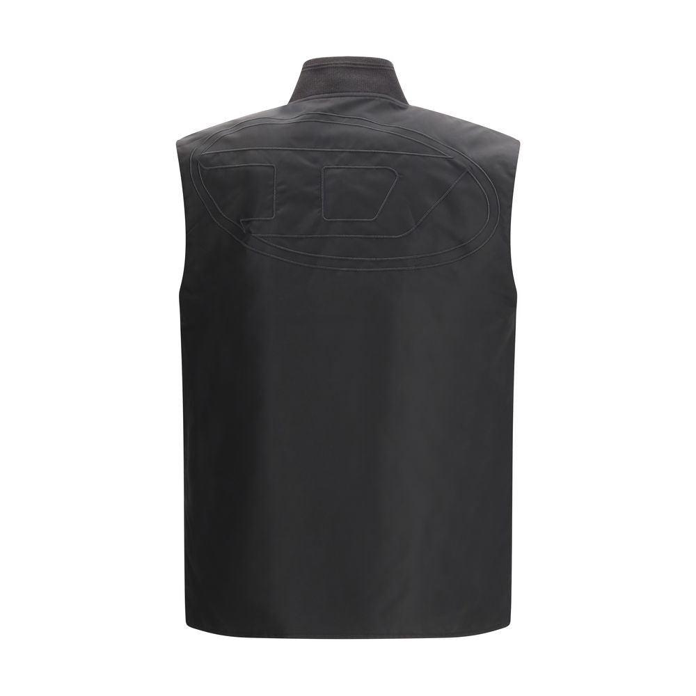 Diesel Brown Polyamide Sleeveless Jacket | Regal Royce