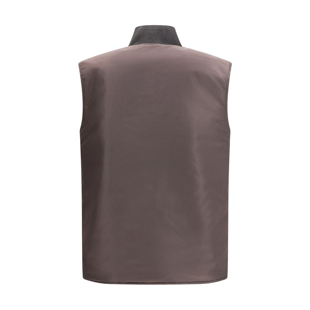 Diesel Brown Polyamide Sleeveless Jacket | Regal Royce