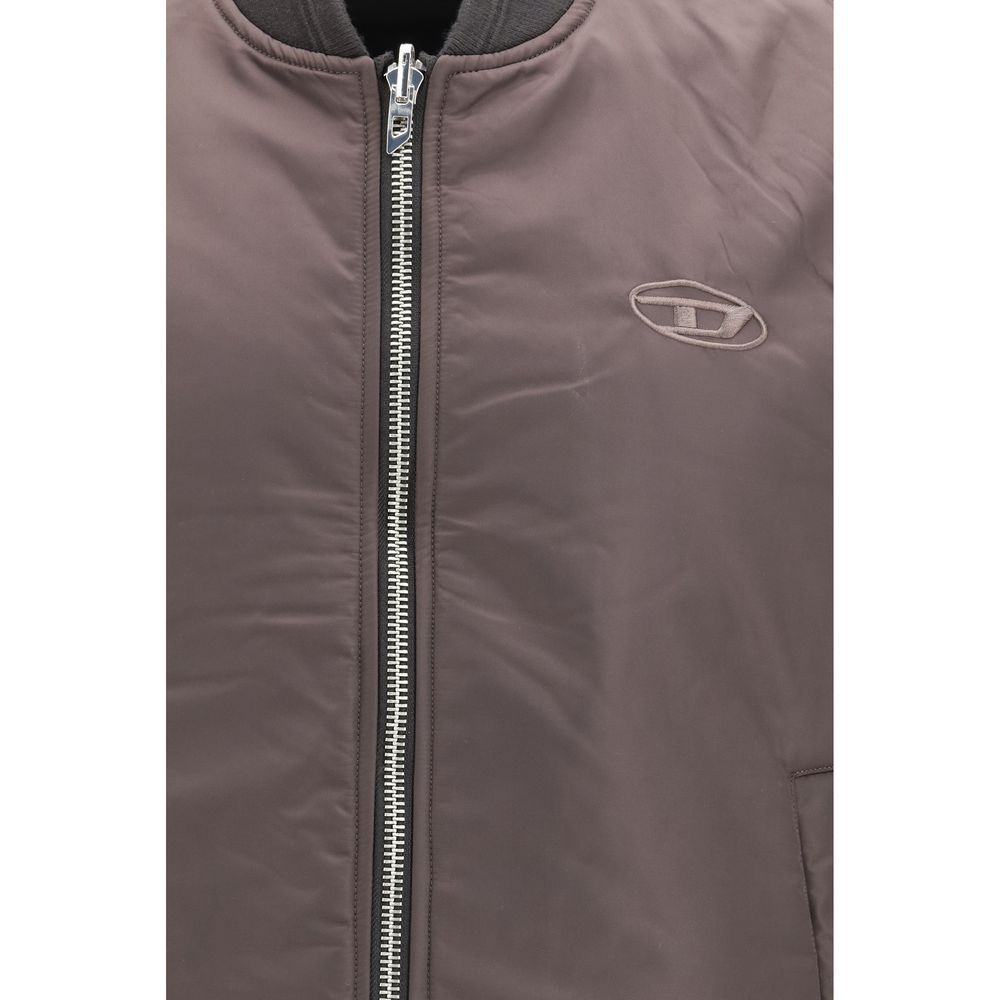 Diesel Brown Polyamide Sleeveless Jacket | Regal Royce