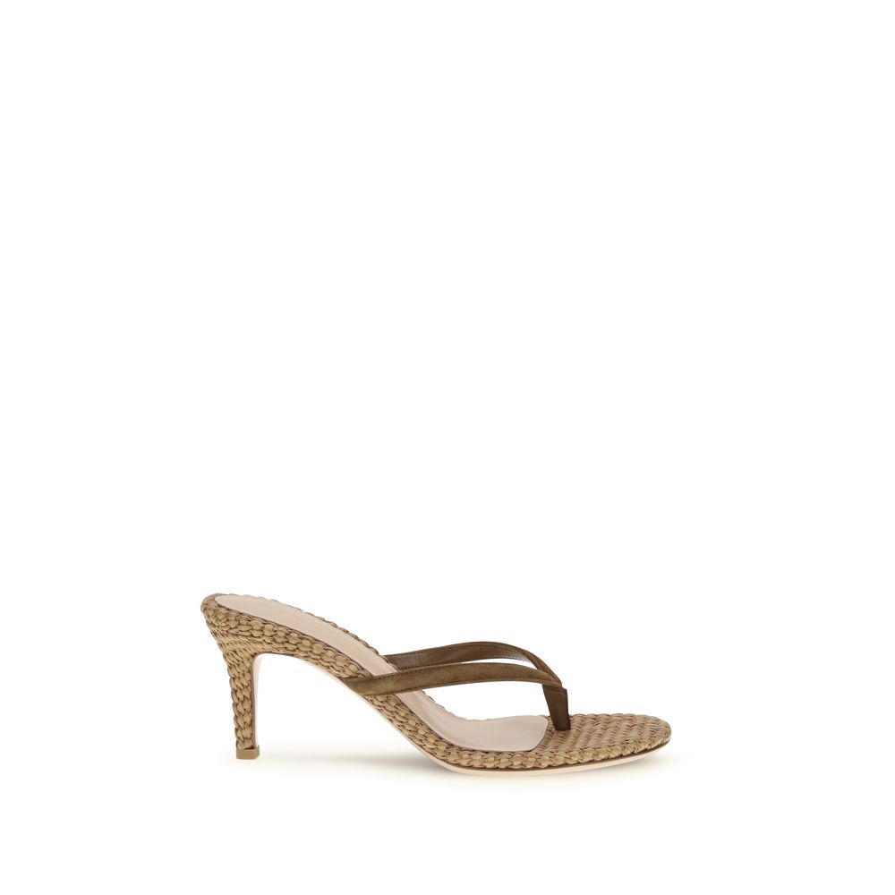 Gianvito Rossi Beige Raffia Stiletto Heel Sandals | Regal Royce