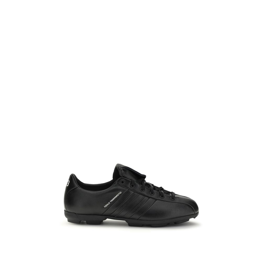 Y-3 Black Calf Leather Bos Taurus Athletic Sneakers | Regal Royce