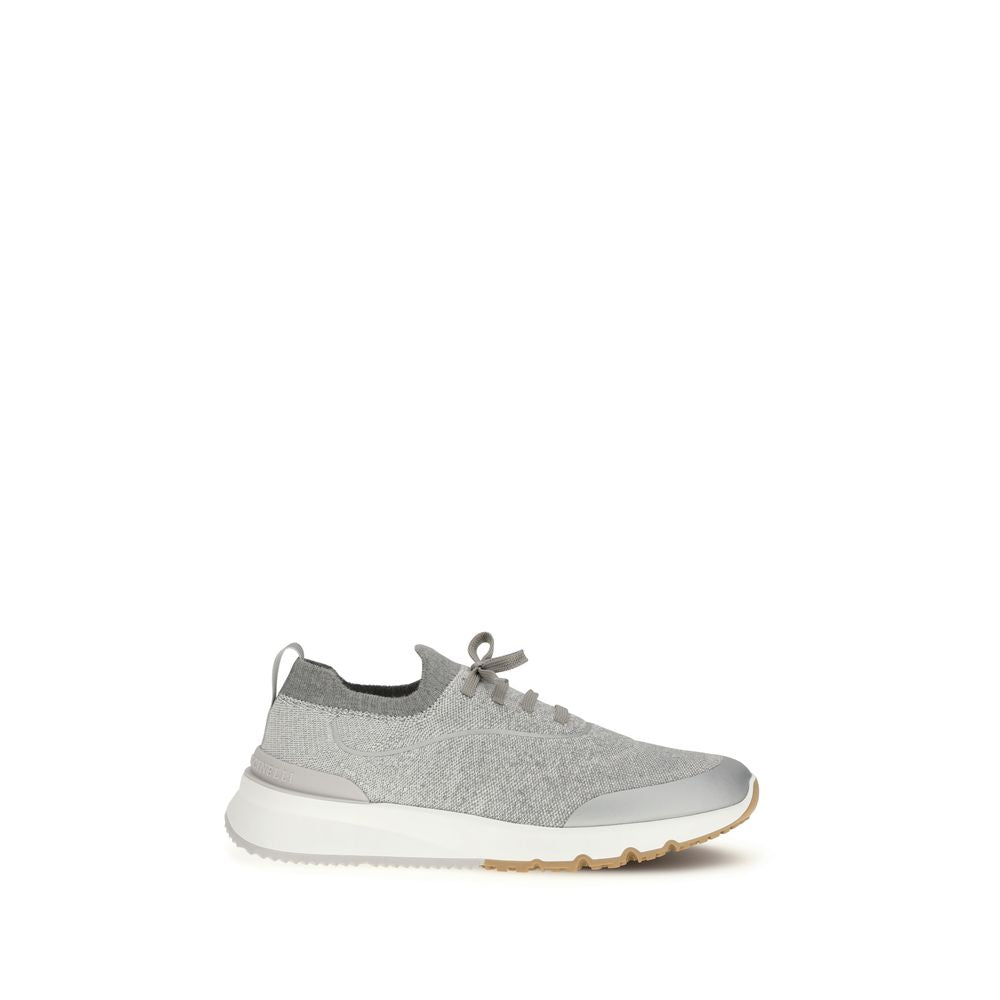 Brunello Cucinelli Gray Cotton Athletic Sneakers | Regal Royce