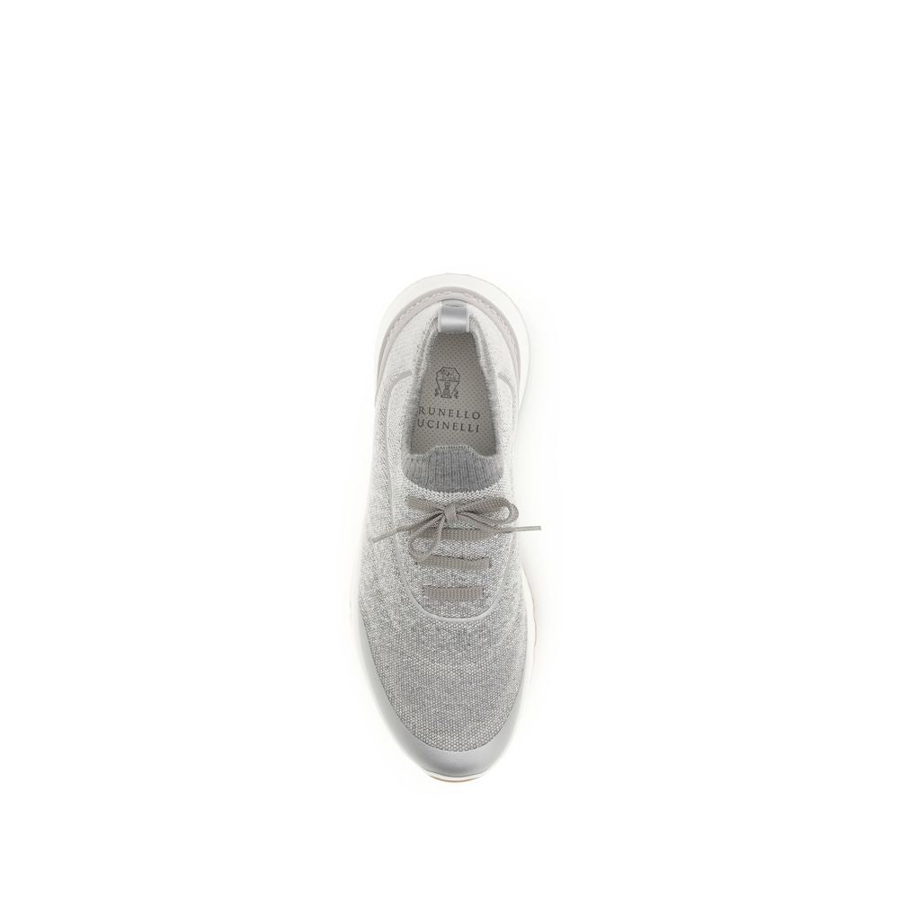 Brunello Cucinelli Gray Cotton Athletic Sneakers | Regal Royce