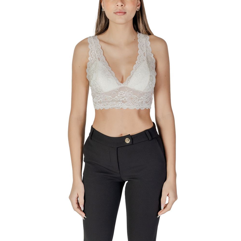 Only White Polyester Bra | Regal Royce